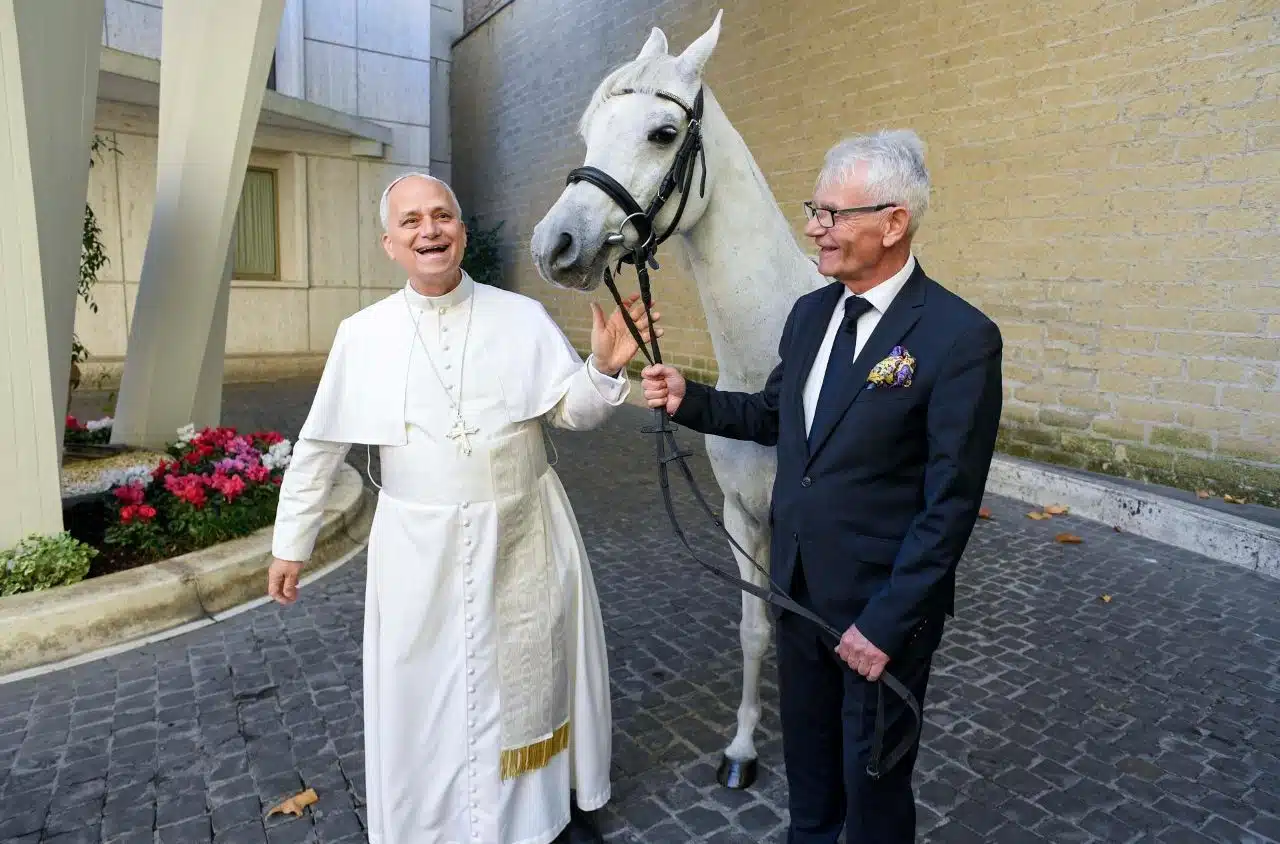 Proton,o cavalo puro-sangue árabe do Papa Leão XIV