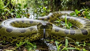 Sucuri ou jacaré? Turistas confundem animal gigante em rio no Pantanal