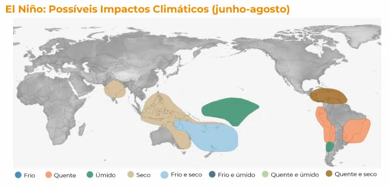 Infográfico sobre efeitos no El nino nos proximos meses