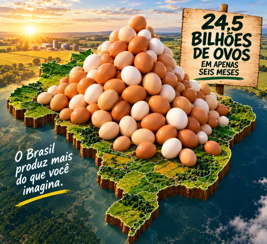 Uma montanha de 2 bilhões de dúzias de ovos